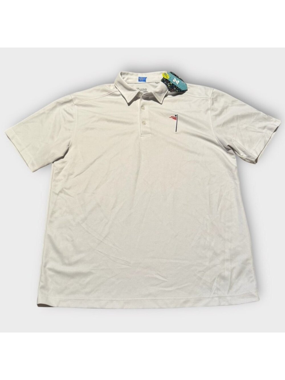 NWT ZUSA Men's Large White Golfwear Everyday Pique Polo Planet Technology Golf
